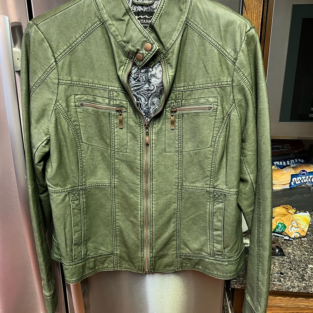 Montanaco green pleather jacket xl